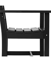 5-Piece Hdpe Outdoor Square Patio Dining Table Set with Armchairs