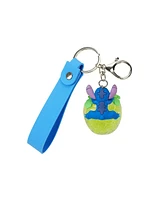 Disney Stich Liquid-Filled Pineapple 2.5" Keychain With Wristlet Strap