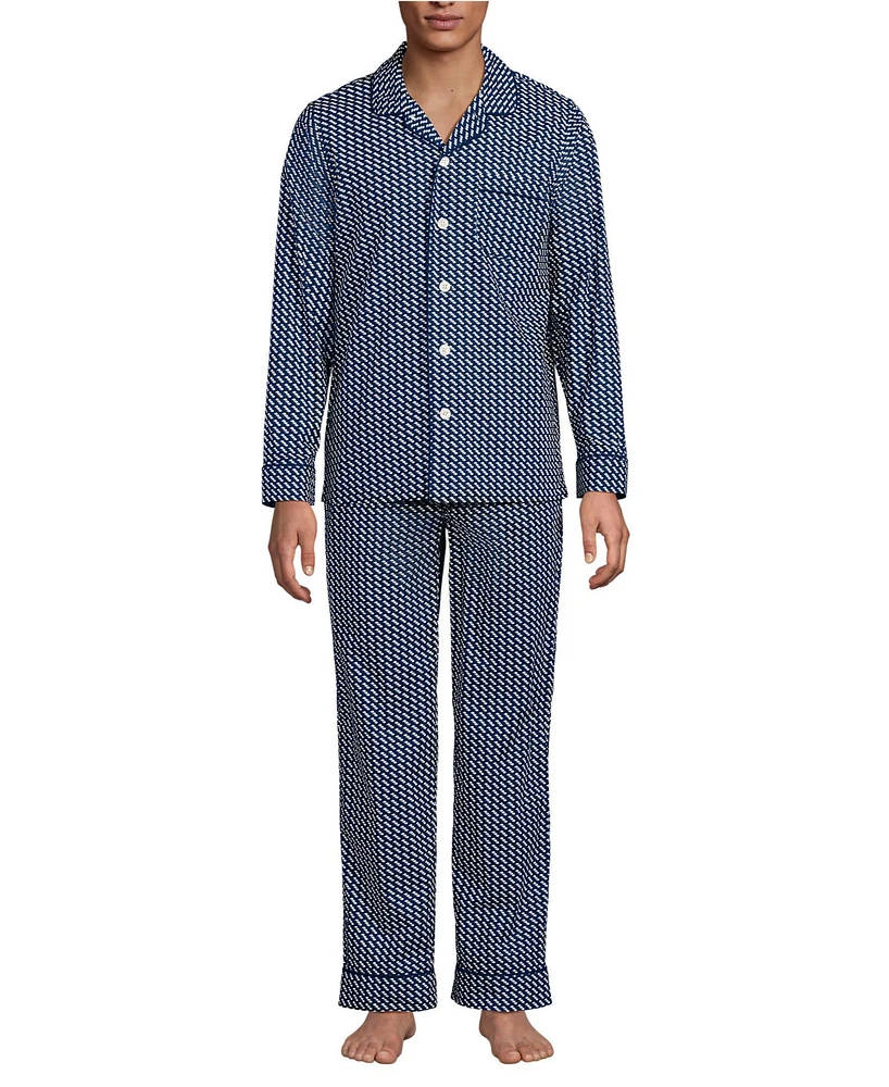 Lands' End Men's Long Sleeve Essential Pajama Set