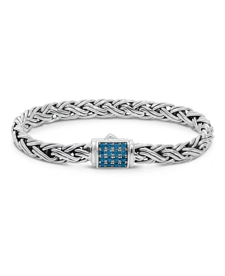 Swiss Blue Topaz & Sterling Silver Paddy Oval 7mm Chain Bracelet