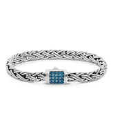 Swiss Blue Topaz & Sterling Silver Paddy Oval 7mm Chain Bracelet