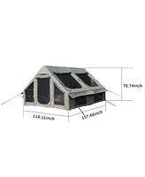Inflatable Glamping Tent: 9.8 x 13ft, Waterproof, Windproof, Easy Setup