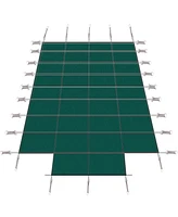 Pool Safety Cover for 20x40ft Rectangular Pools, with Step, High-Strength Mesh, Excellent Drainage