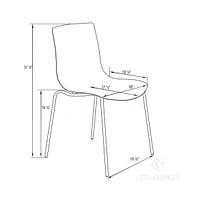 LeisureMod Astor Water Ripple Design Dining Chair Set of