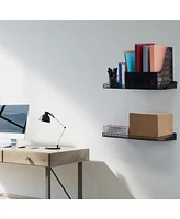 Lugo 24"x12" Garage Wall Shelves, 2 Pack, Black