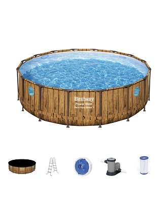 Bestway Power Steel Swim Vista 16' x 48" Round Above Ground Swimming Pool Set