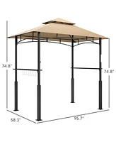 Outsunny 8' x 5' Grill Gazebo, 2-Tier Outdoor Bbq