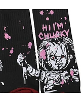 Chucky Men's Uv Color Change Hi I'm Black Athletic Crew Socks