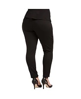 Plus Women's Stretch Sheer Panel Ponte Legging