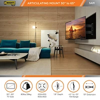 ProMounts Premium Articulating/Full Motion Tv Wall Mount for 30"