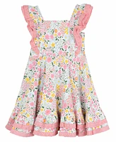 Rare Editions Little and Toddler Girls Floral Crochet Dress