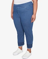 Ruby Rd. Plus Size Embroidered Extra Stretch Dark Denim Jeans