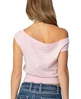 Edikted Womens Michaela Off Shoulder Knit Top