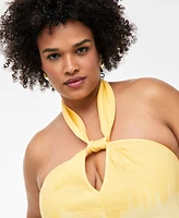 I.n.c. International Concepts Plus Sleeveless Halter Maxi Dress, Exclusively at Macy's