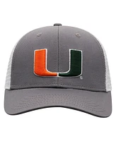 Top of the World Men's Gray/White Miami Hurricanes Victory Baseline Trucker Adjustable Hat