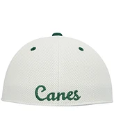 Men's adidas Cream, Green Miami Hurricanes On-Field Baseball Fitted Hat