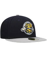 Men's New Era Navy Charleston RiverDogs Authentic Collection Road 59FIFTY Fitted Hat