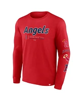 Fanatics Men's Red Los Angeles Angels Strike the Goal Long Sleeve T-Shirt