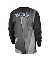 Nike Men's Black Brooklyn Nets 2024/25 City Edition Authentic Pregame Performance Long Sleeve Shooting T-Shirt