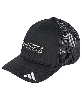 Adidas Men's Black Mercedes-amg Petronas F1 Team Wear Trucker Adjustable Hat