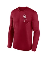 Jordan Men's Crimson Oklahoma Sooners Primary Stack Legend Long Sleeve T-Shirt