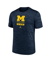 Jordan Men's Navy Michigan Wolverines Campus Center Block Velocity Performance T-Shirt