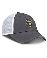 Nike Men's Gray Milwaukee Brewers Adjustable Trucker Hat