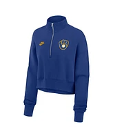 Nike Women's Royal Milwaukee Brewers Cooperstown Collection Phoenix Fleece Half-Zip Sweatshirt