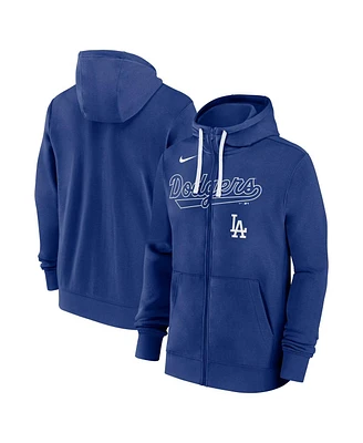 Nike Men's Royal Los Angeles Dodgers Knockout Script Full-Zip Hoodie