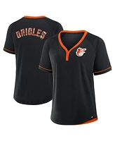 Fanatics Women's Black Baltimore Orioles League Diva Star Raglan V-Neck T-Shirt