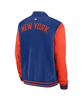 Nike Men's Royal/Orange New York Mets Authentic Collection Dugout Full-Zip Bomber Jacket