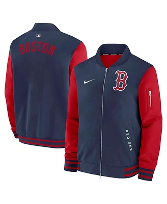 Nike Men's Navy/Red Boston Red Sox Authentic Collection Dugout Full-Zip Bomber Jacket