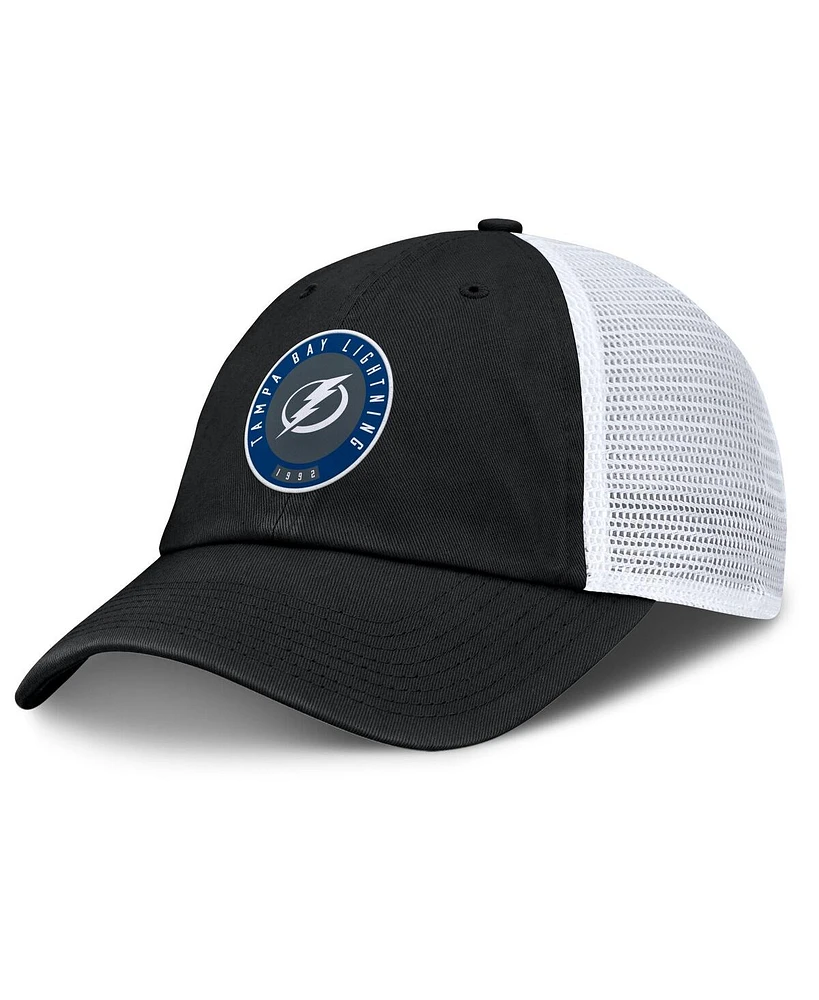 Fanatics Men's Black/White Tampa Bay Lightning Averie Trucker Adjustable Hat