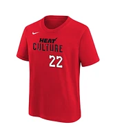 Nike Big Boys and Girls Jimmy Butler Red Miami Heat 2024/25 City Edition Name Number T-Shirt