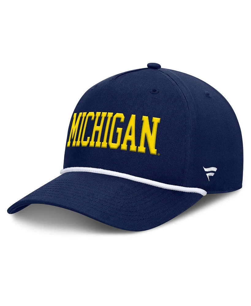 Fanatics Men's Navy Michigan Wolverines Foul Ball Rope Adjustable Hat