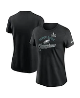 Nike Women's Black Philadelphia Eagles Super Bowl Lix Champions Tailsweep Top