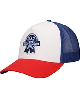 Lids Men's White/Red Pabst Blue Ribbon A-Frame Trucker Adjustable Hat