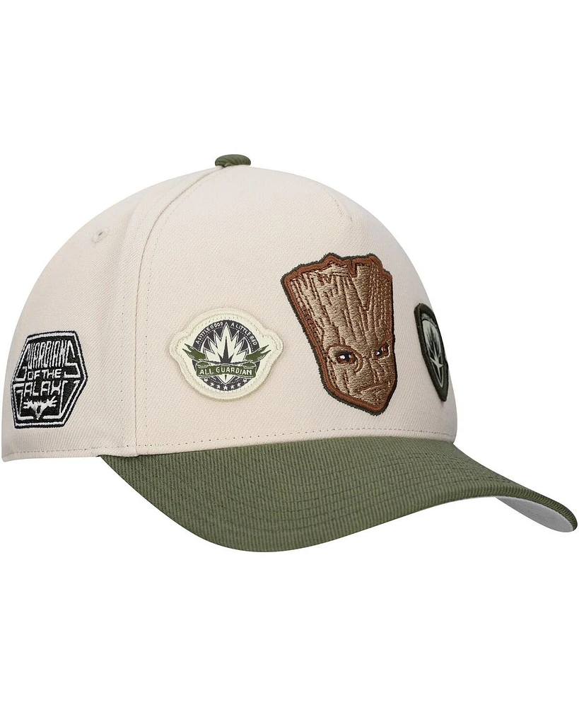 Lids Men's Cream Guardians of the Galaxy Groot A-Frame Adjustable Hat