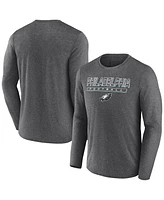 Fanatics Men's Heather Charcoal Philadelphia Eagles Fundamentals Long Sleeve T-Shirt