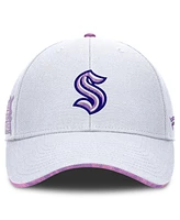 Fanatics Men's White Seattle Kraken Authentic Pro Hockey Fights Cancer Adjustable Hat