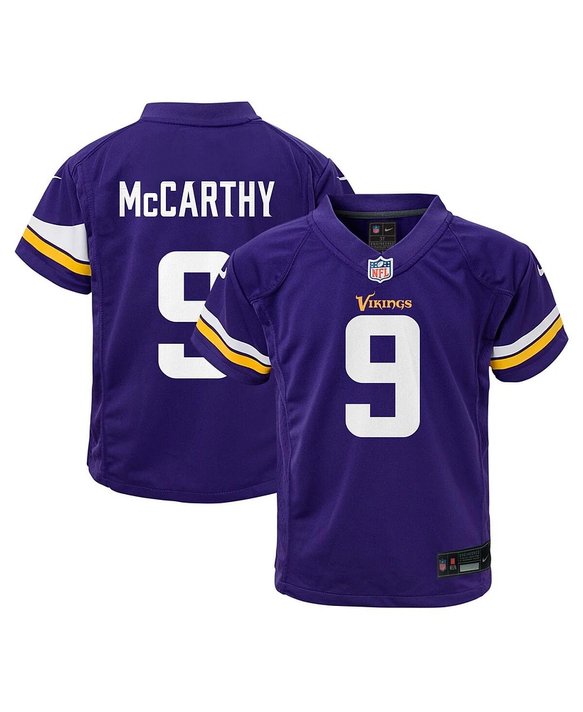 Nike Baby Boys and Girls J.j. McCarthy Purple Minnesota Vikings Team Player Game Jersey