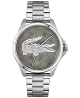 Lacoste Men's Le Croc Silver Tone Stainless Steel Bracelet Watch, 43mm