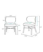 Manhattan Comfort Strine 21.65" Velvet and Faux Leather Upholstered Dining Chair