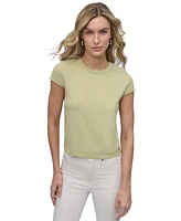 Dkny Jeans Petite Cap-Sleeve Crewneck T-Shirt