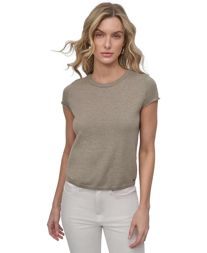 Dkny Jeans Petite Cap-Sleeve Crewneck T-Shirt