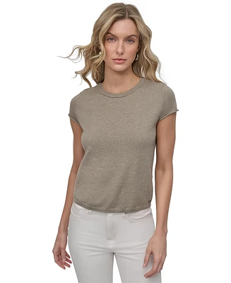 Dkny Jeans Petite Cap-Sleeve Crewneck T-Shirt