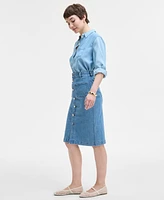 On 34th Women's Patch-Pocket Denim Midi Skirt, Exclusively at Macy's