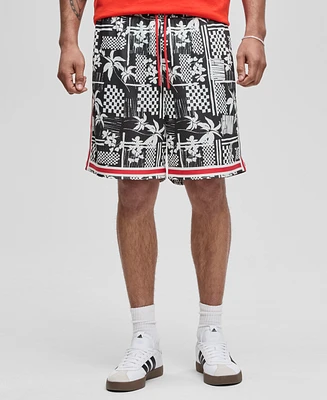 Mode of One Men's Vacation Palm 7" Mesh Shorts, Exclusively at Macy's