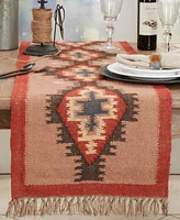 Saro Lifestyle Ethnic Weave Kilim Table Runner, 16" x 72"