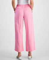 Jm Collection Petite Textured Wide-Leg Pull-On Pants, Exclusively at Macy's